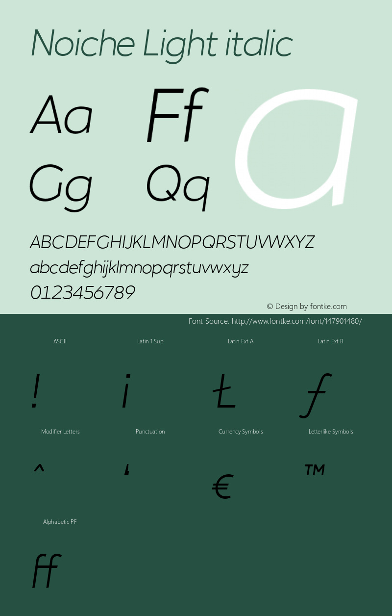 Noiche Light italic Version 1.00;July 24, 2020;FontCreator 13.0.0.2670 64-bit图片样张