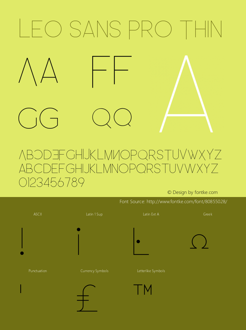 Leo Sans Pro Thin Version 1.002;Fontself Maker 3.1.1图片样张