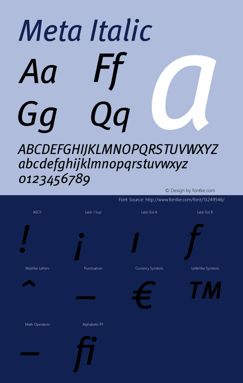 Meta Italic Version 004.301图片样张