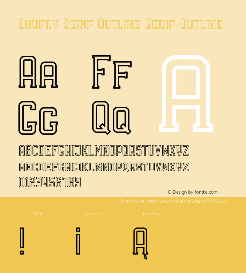 Onufry Serif Outline Version 001.000图片样张