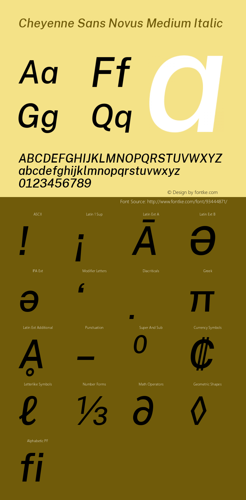 Cheyenne Sans Novus Medium Italic Version 1.007;November 28, 2020;FontCreator 13.0.0.2655 64-bit图片样张