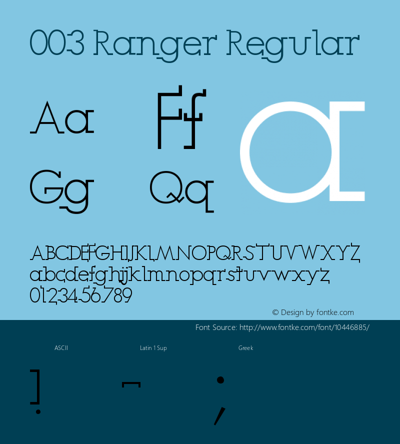 003 Ranger Regular Version 1.00 August 16, 2012, initial release图片样张