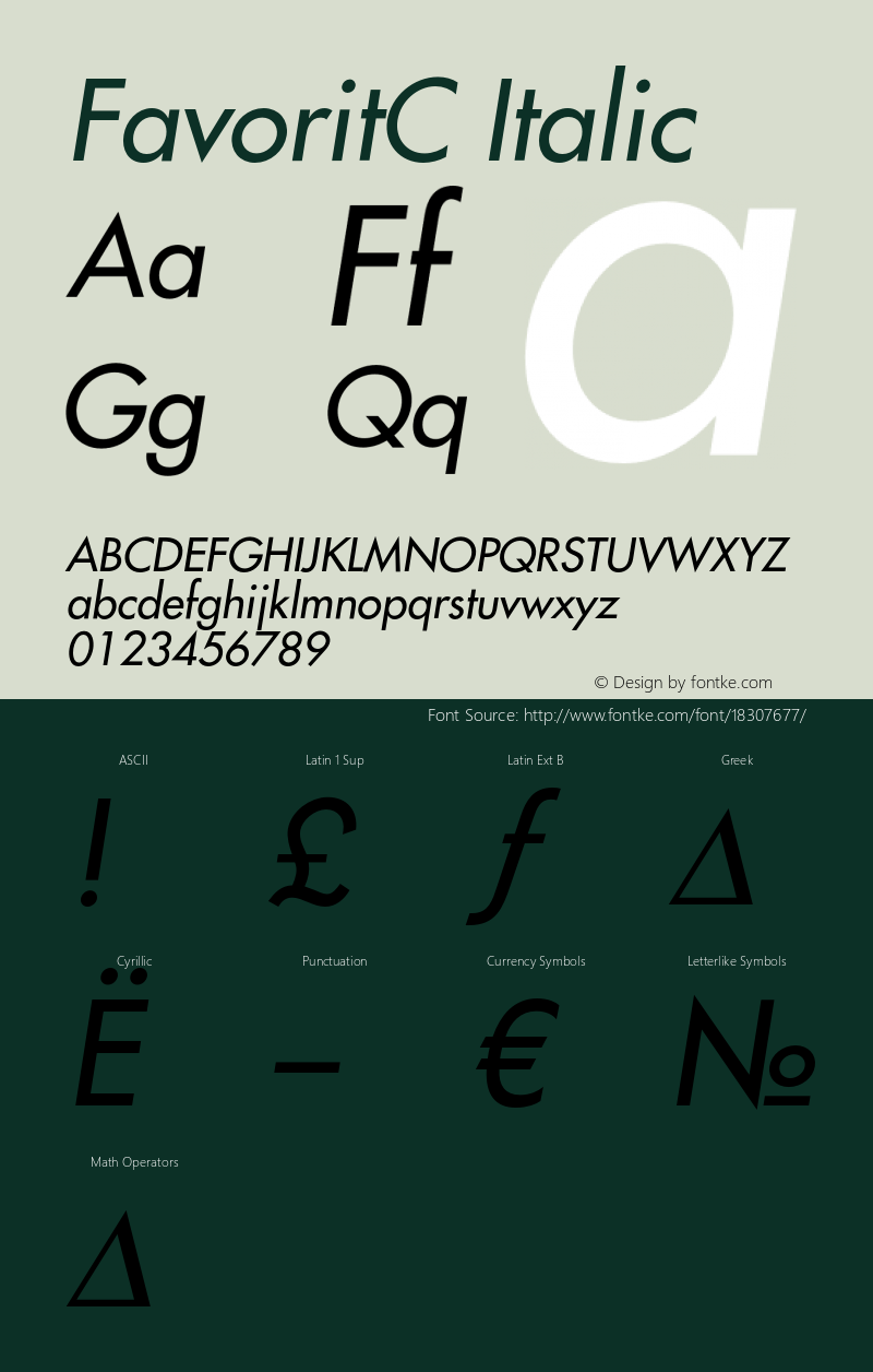 FavoritC Italic OTF 1.0;PS 001.000;Core 116;AOCW 1.0 161图片样张