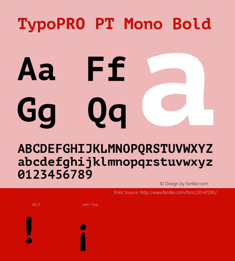 TypoPRO PT Mono Bold Version 1.003图片样张