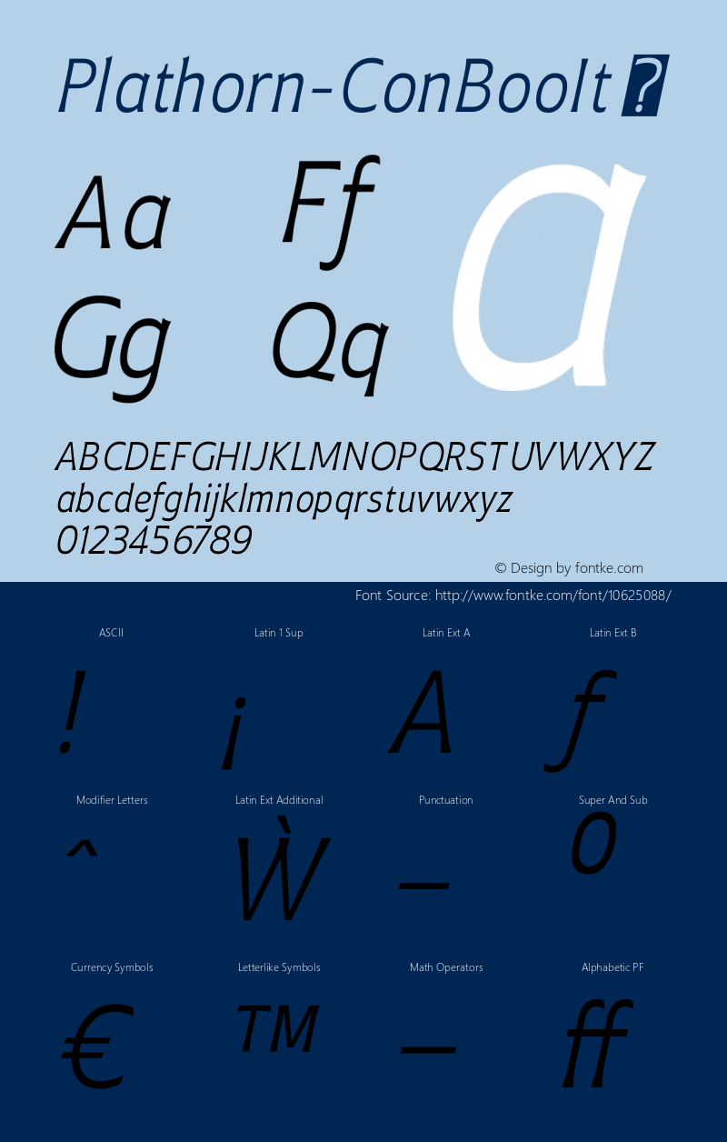 Plathorn-ConBooIt ☞ Version 1.000;com.myfonts.easy.insigne.plathorn.condensed-book-italic.wfkit2.version.4e3H图片样张