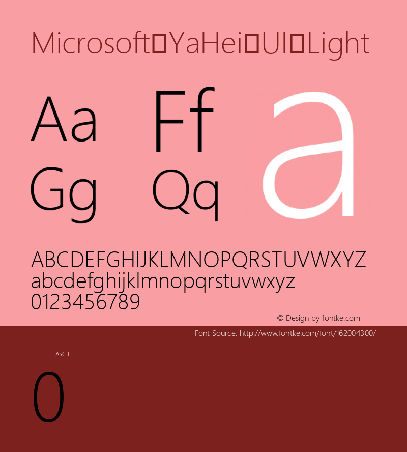 Microsoft YaHei UI Light Version 1.00图片样张