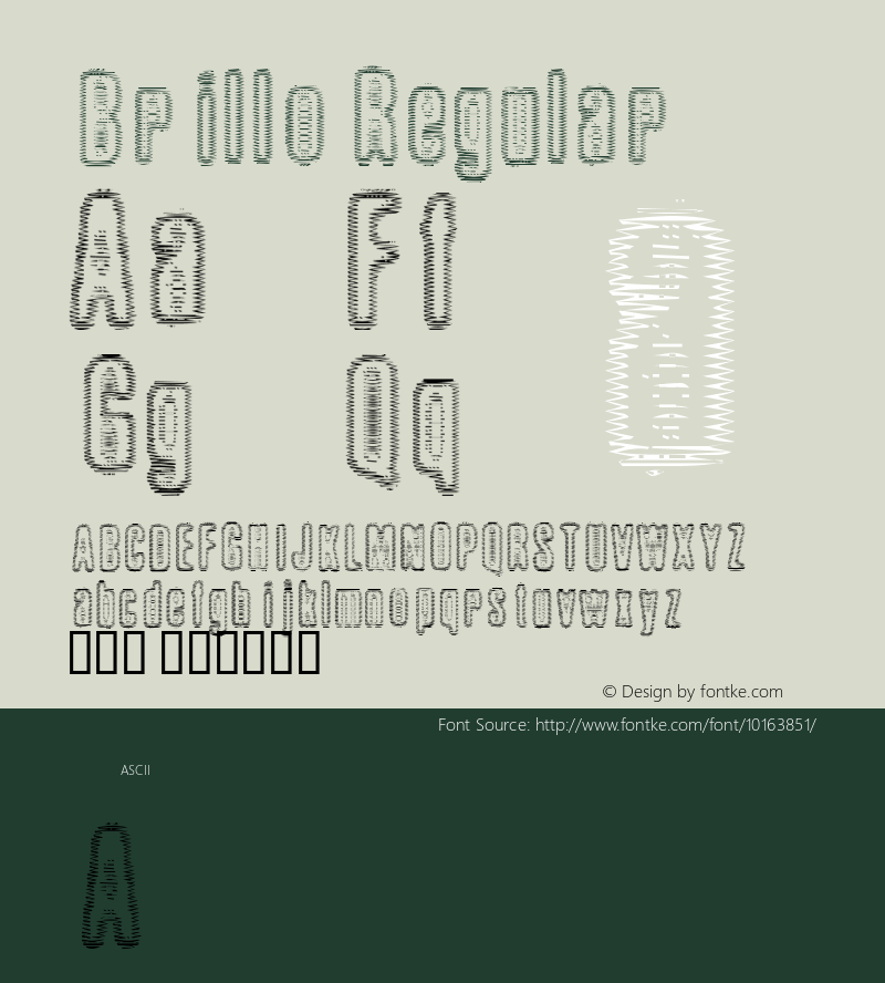 Brillo Regular Macromedia Fontographer 4.1 10.07.99图片样张