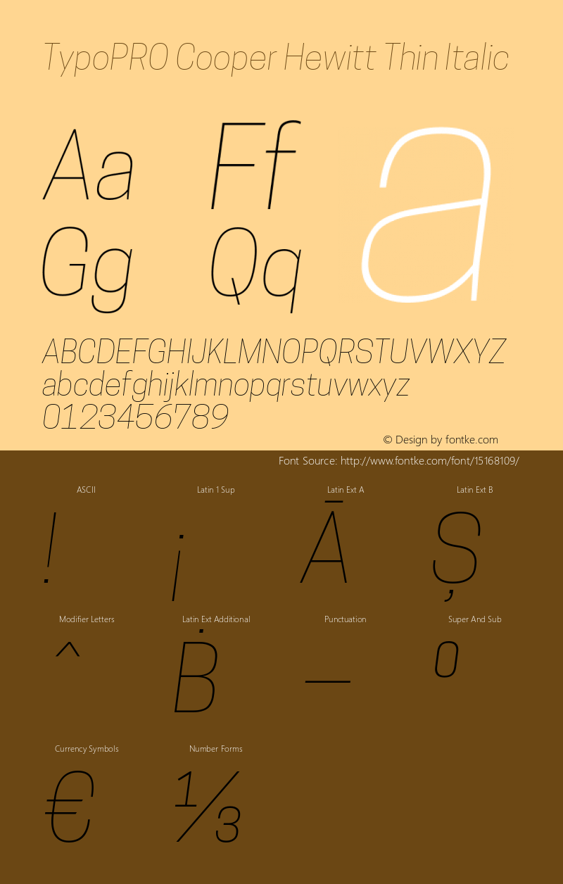 TypoPRO Cooper Hewitt Thin Italic 1.000图片样张