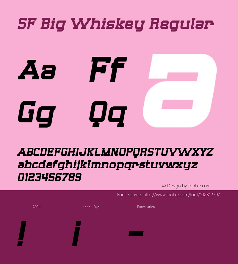 SF Big Whiskey Regular 1.0图片样张