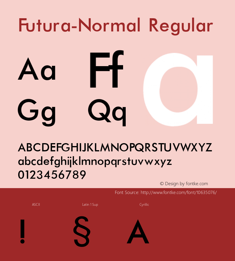 Futura-Normal Regular Converted from c:\windows\russ_fon\ST000006.TF1 by ALLTYPE图片样张