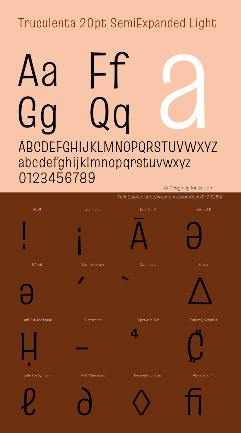 Truculenta 20pt SemiExpanded Light Version 1.002图片样张