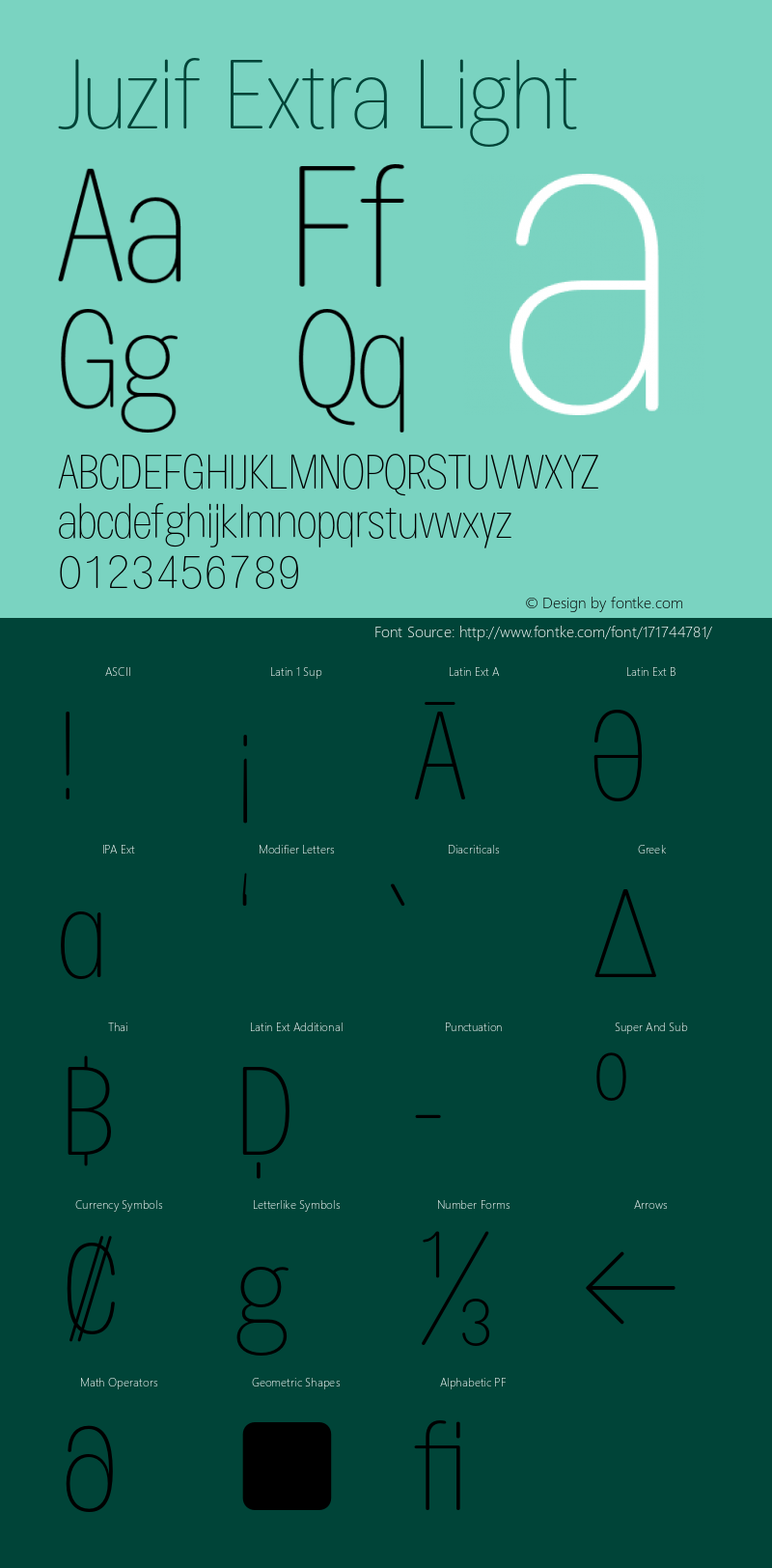 Juzif-ExtraLight Version 1.000;PS 001.000;hotconv 1.0.88;makeotf.lib2.5.64775图片样张