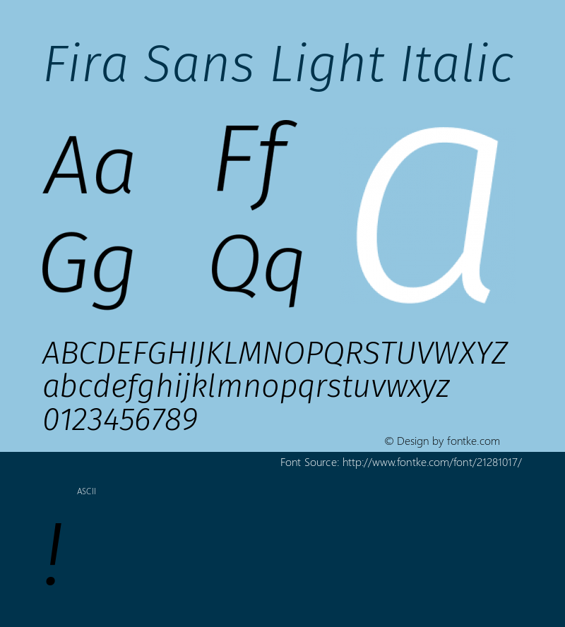 FiraSansLight Version 1.0图片样张