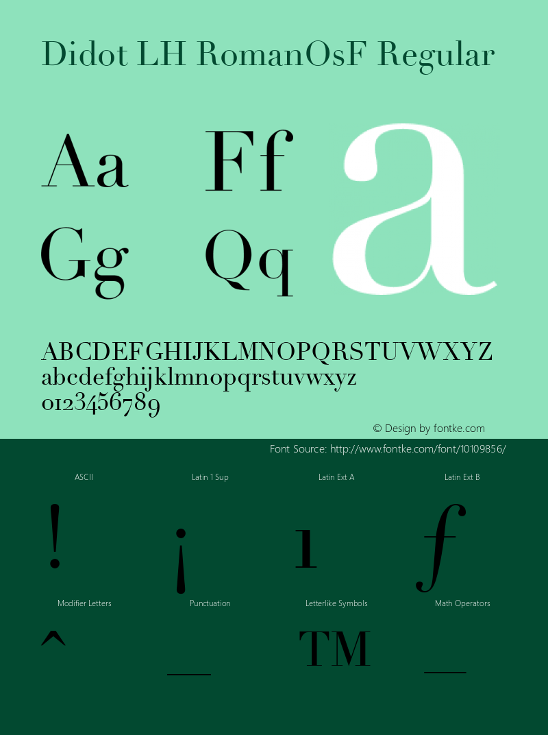 Didot LH RomanOsF Regular V.1.0图片样张