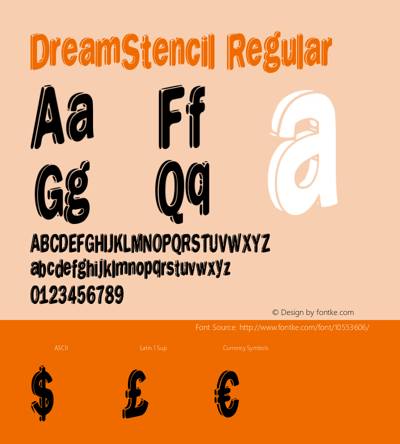 DreamStencil Regular Version 1.00 April 23, 2014, initial release图片样张