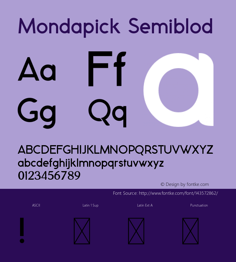 Mondapick Semiblod Version 1.005;Fontself Maker 3.5.4图片样张