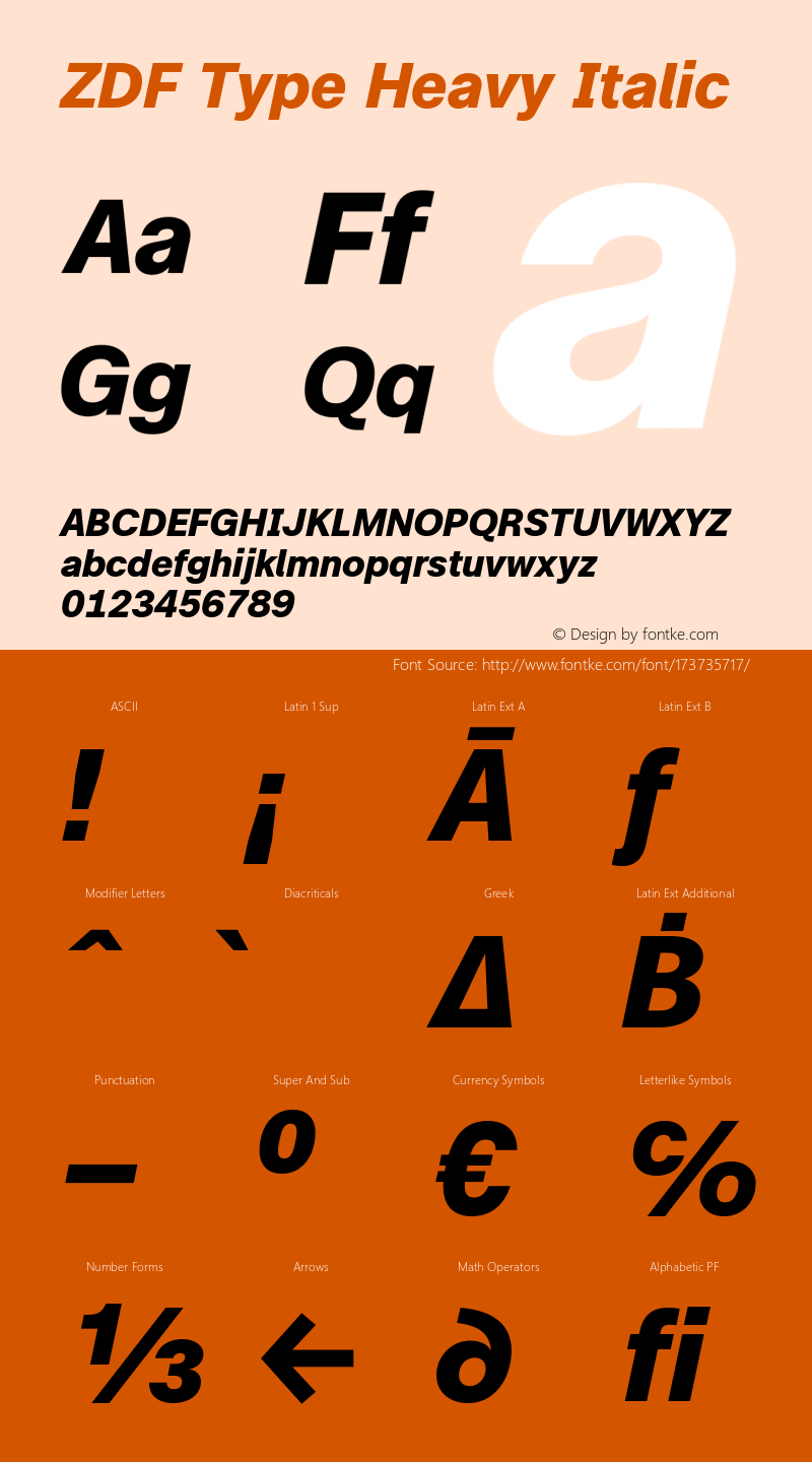 ZDF Type Heavy Italic Version 1.100图片样张