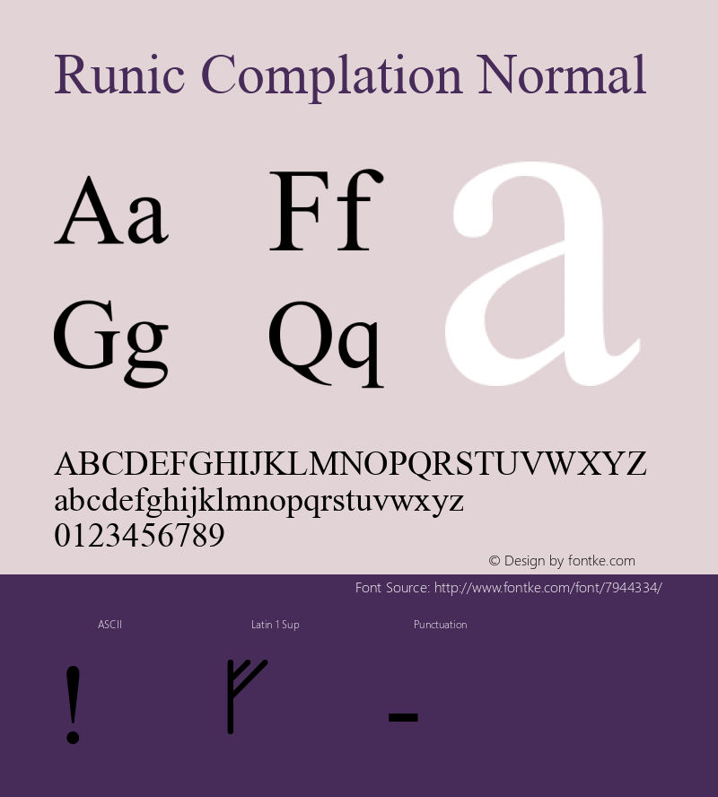 Runic Complation Normal Macromedia Fontographer 4.1 11/1/98图片样张