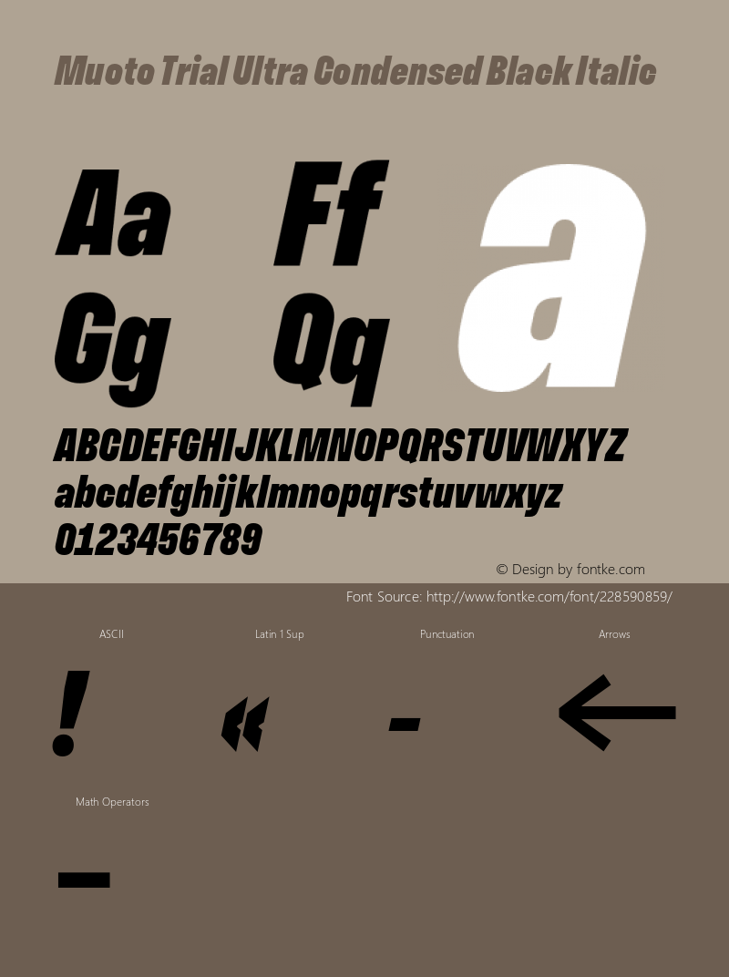 Muoto Trial Ultra Condensed Black Italic Version 2.000;FEAKit 1.0图片样张