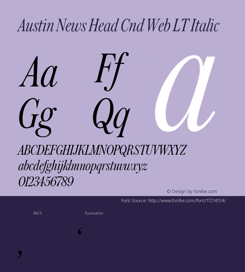 Austin News Head Cnd Web LT Italic Version 1.1 2016图片样张