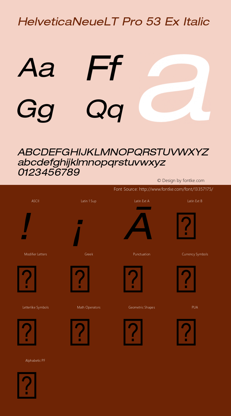 HelveticaNeueLT Pro 53 Ex Italic Version 1.000;PS 001.000;Core 1.0.38图片样张