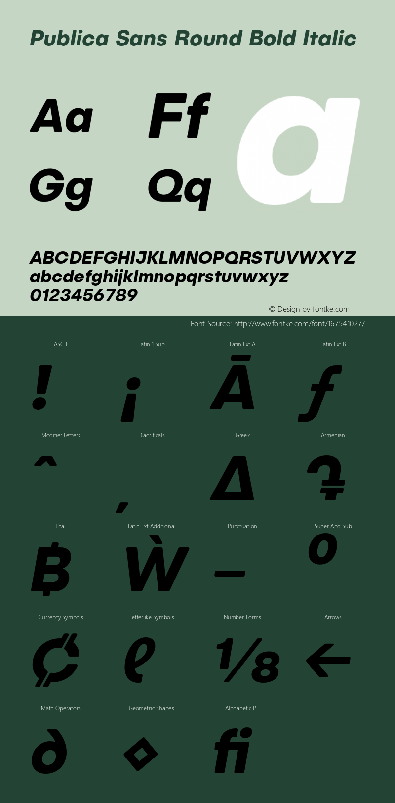 Publica Sans Round Bold Italic Version 1.000;FEAKit 1.0图片样张