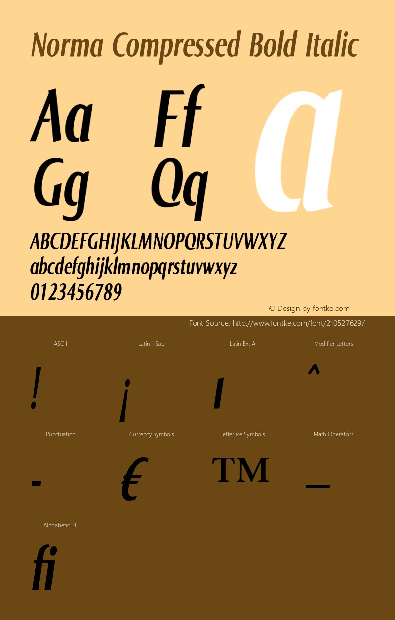 Norma Compressed Bold Italic Version 2.00, build 3, s3图片样张