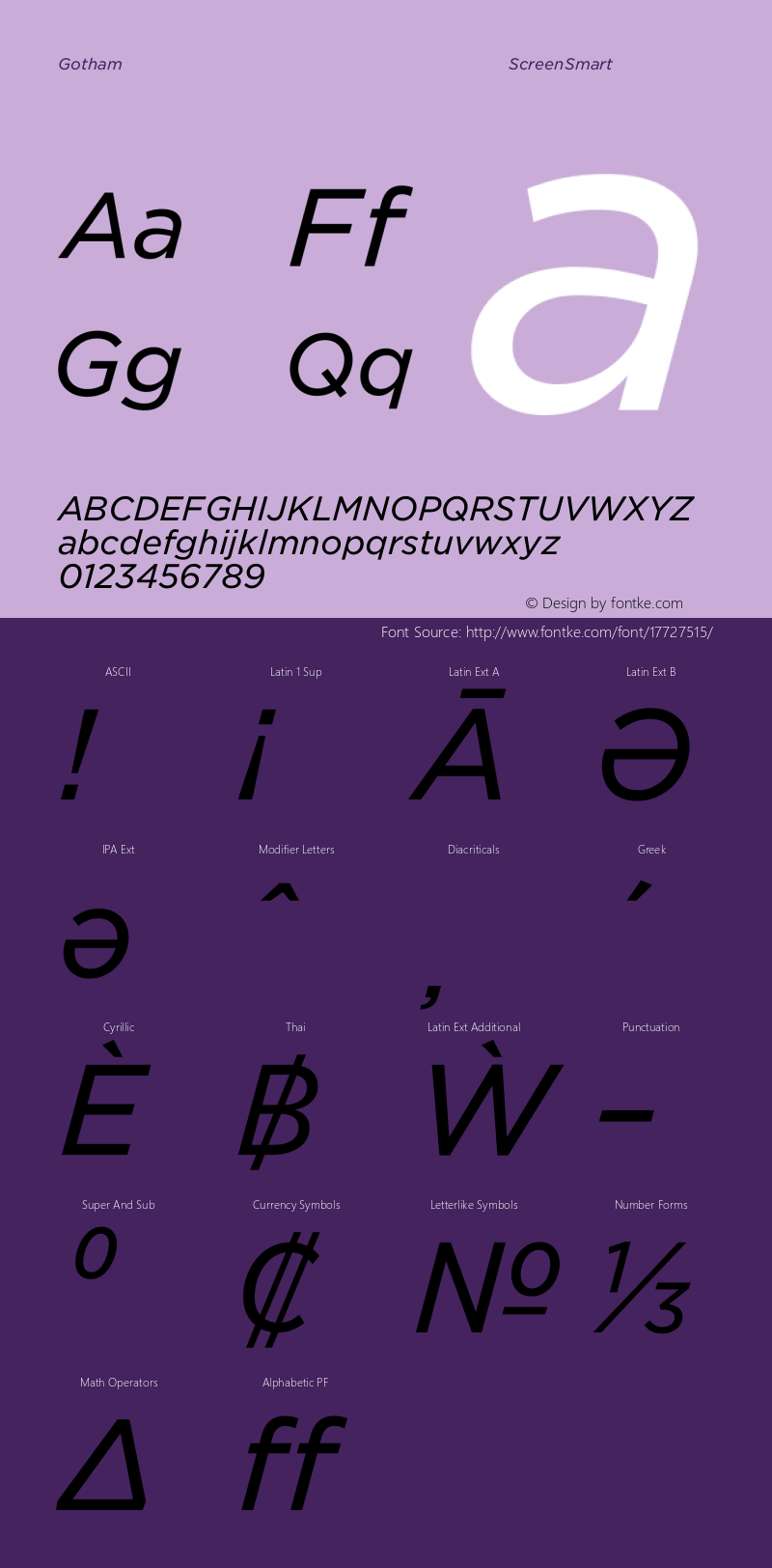 Gotham ScreenSmart Italic Version 1.301图片样张