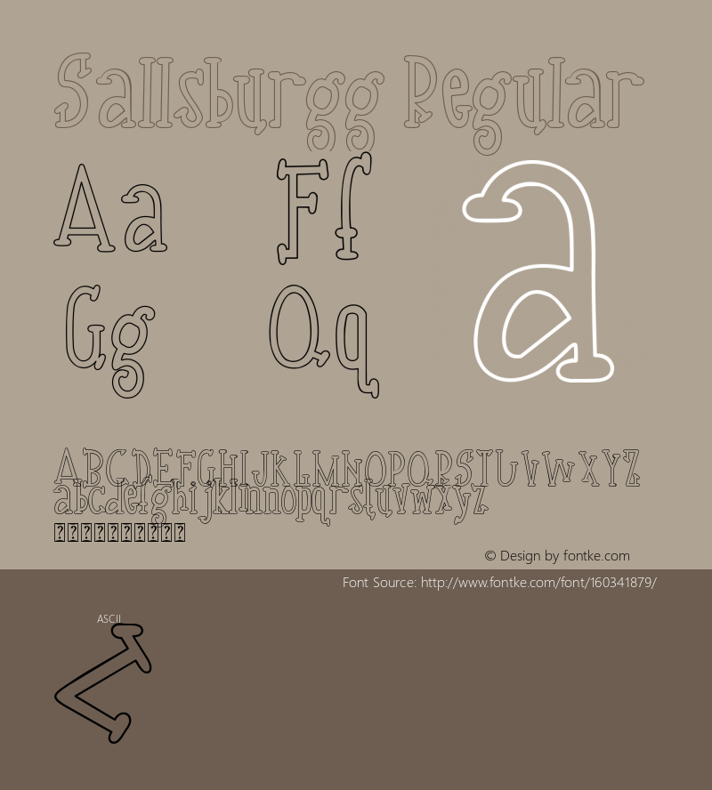 Sallsburgg Version 1.00;October 27, 2020;FontCreator 11.5.0.2430 64-bit图片样张