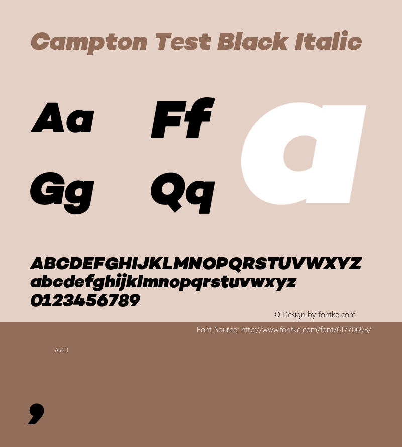 Campton Test Black Italic Version 1.002;PS 001.002;hotconv 1.0.88;makeotf.lib2.5.64775图片样张