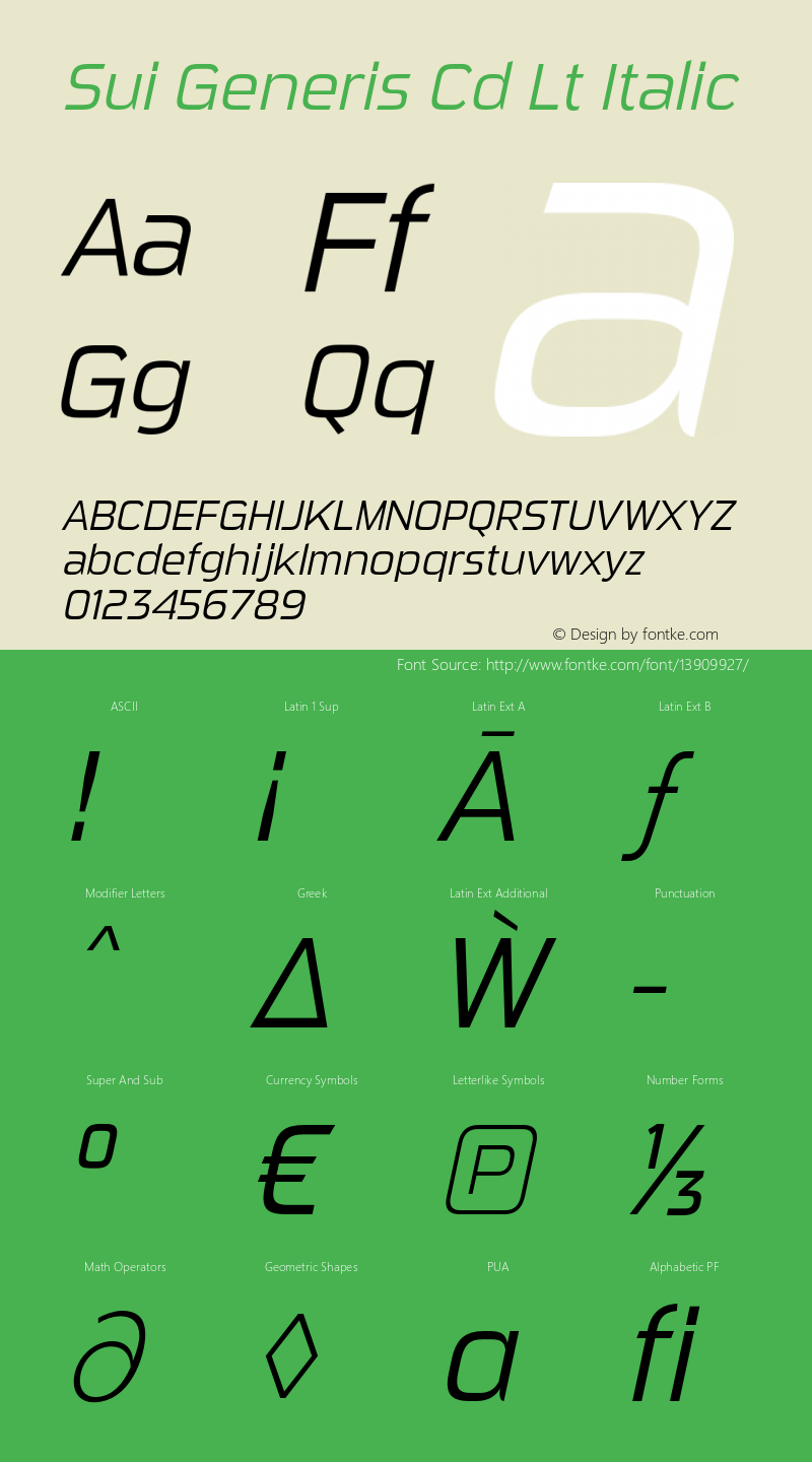 Sui Generis Cd Lt Italic Version 3.001图片样张