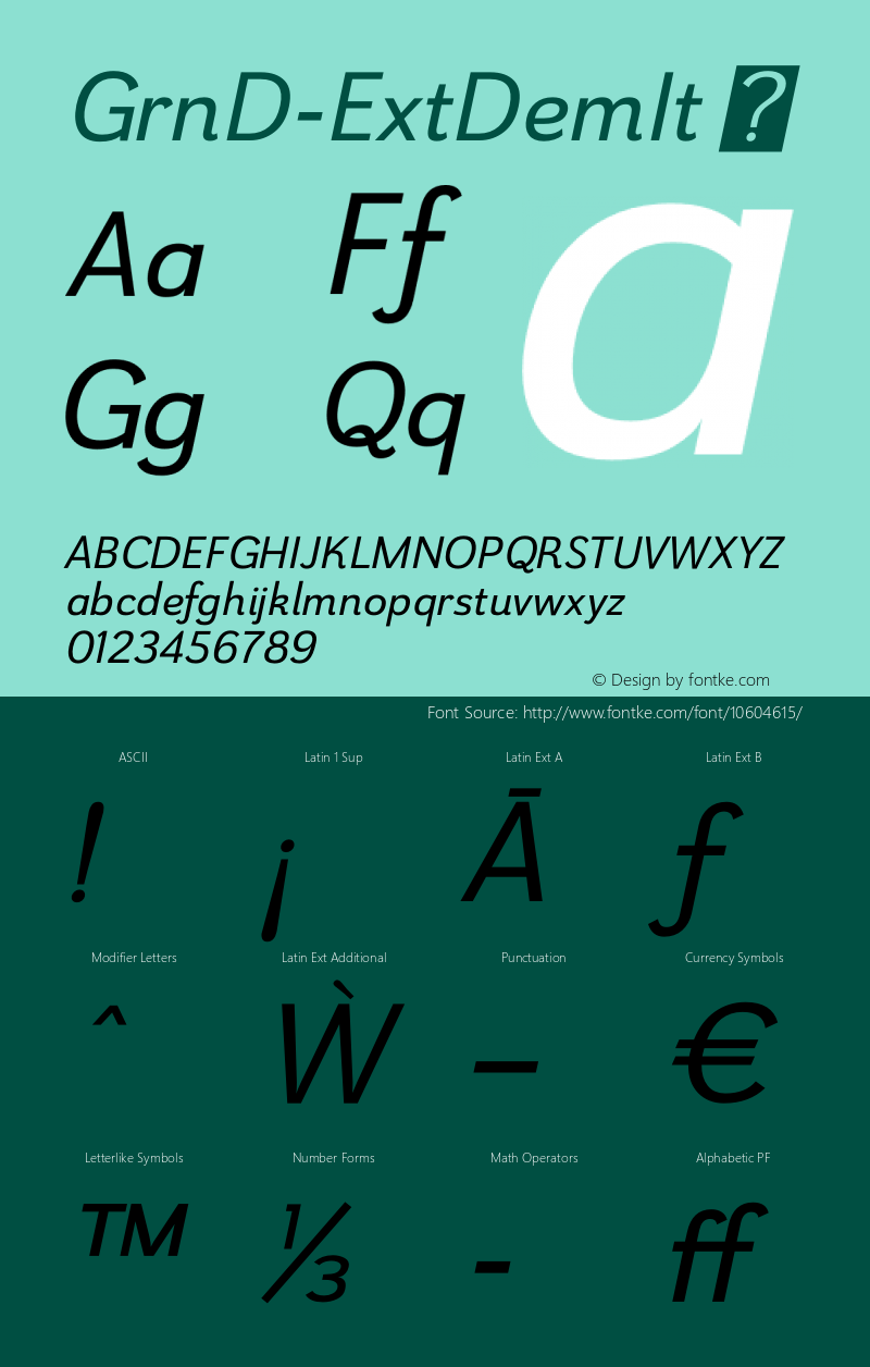 GrnD-ExtDemIt ☞ Version 1.000;com.myfonts.insigne.grenale-2.ext-demi-italic.wfkit2.457Z图片样张