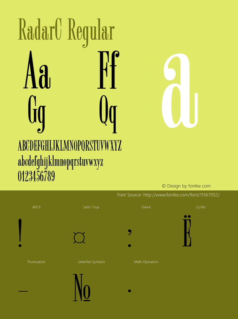 RadarC Regular Version 1.000图片样张