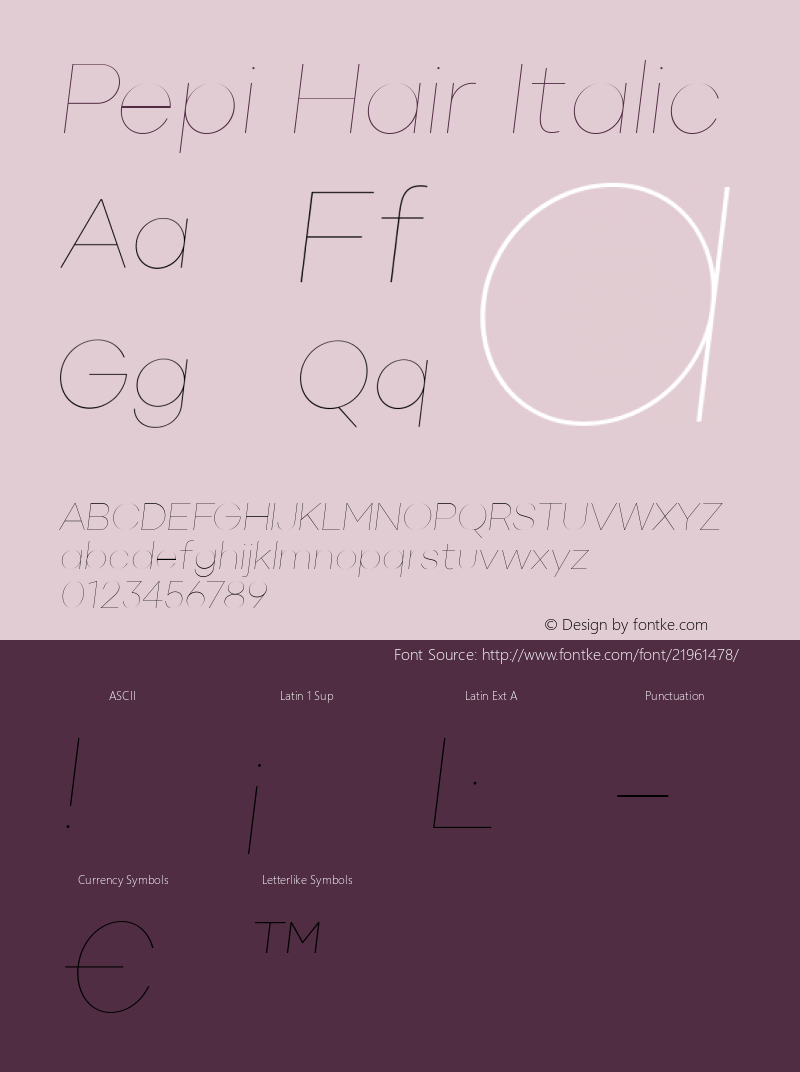 0f7ea258bb894195 - subset of Pepi Hair Italic Version 1.000图片样张