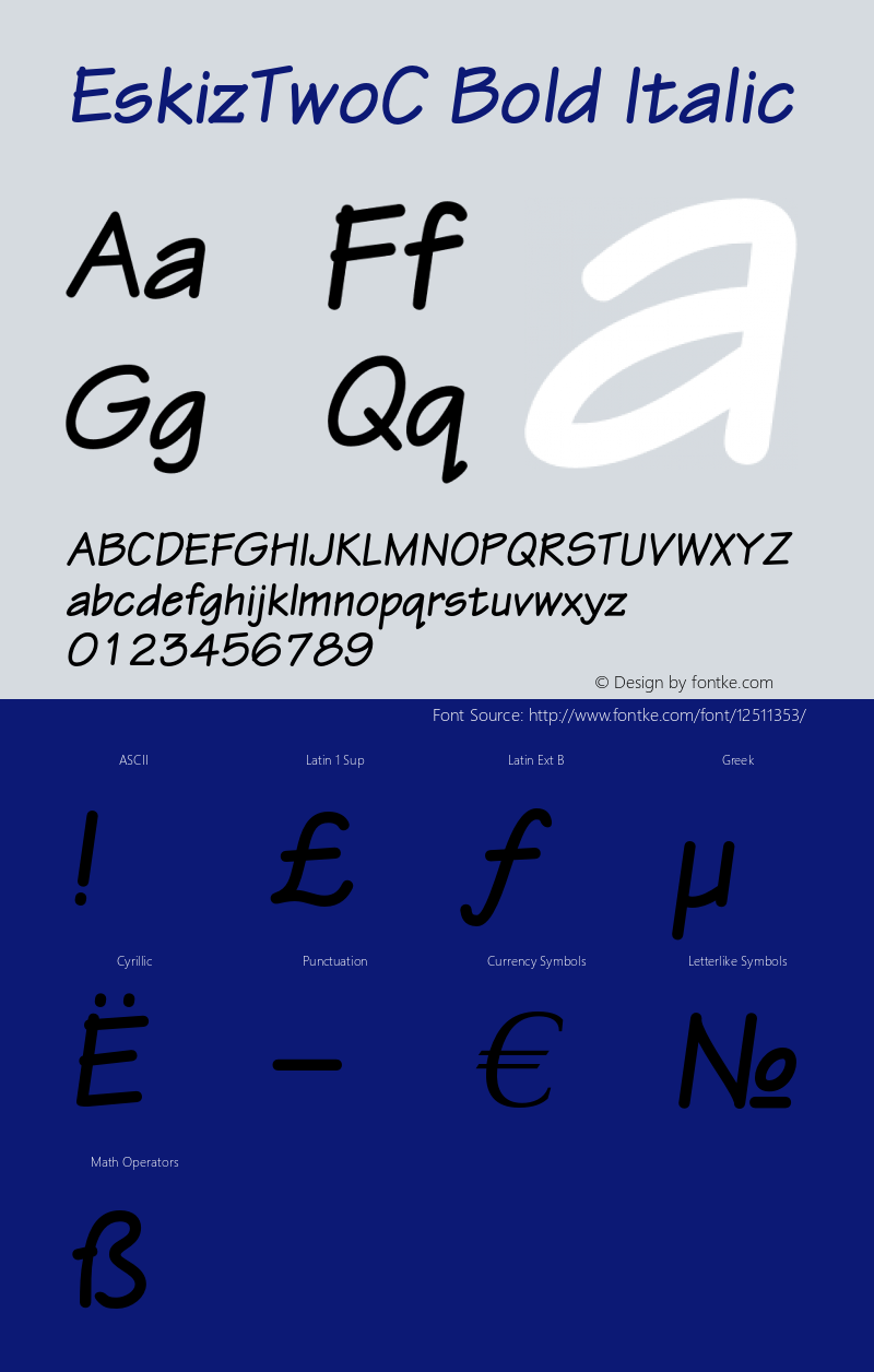 EskizTwoC Bold Italic OTF 1.0;PS 001.000;Core 116;AOCW 1.0 161图片样张