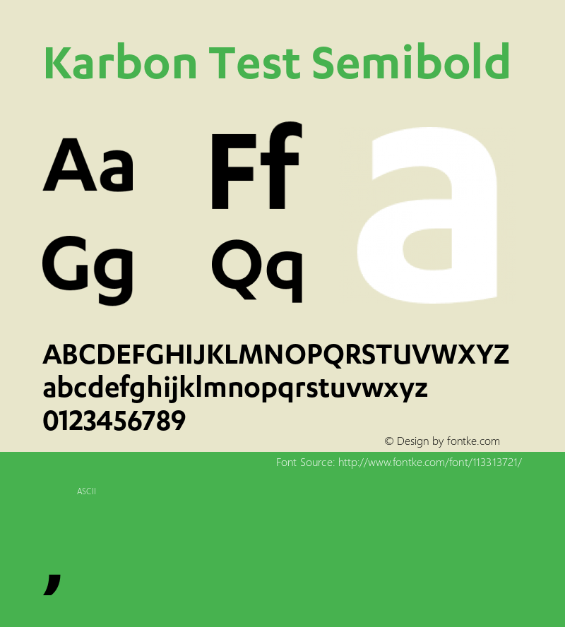 Karbon-SemiboldTest Version 1.005;PS 001.001;hotconv 16.6.54;makeotf.lib2.5.65590;0图片样张