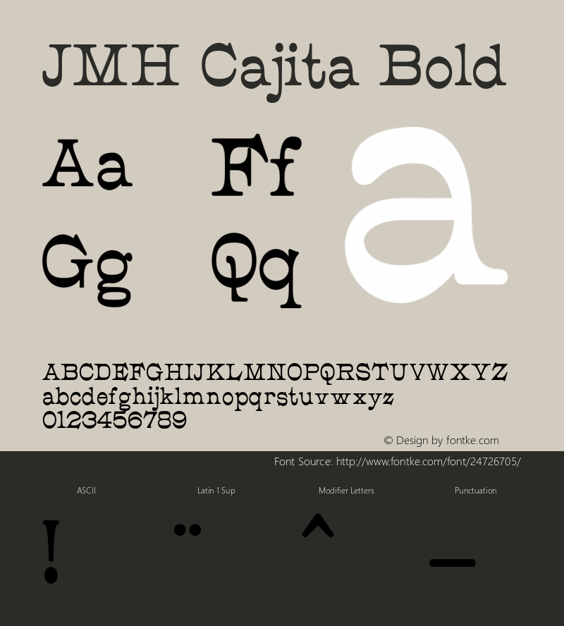 JMHCajita-Bold Version 1.003图片样张