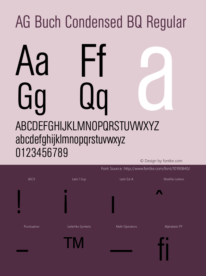 AG Buch Condensed BQ Regular 001.000图片样张