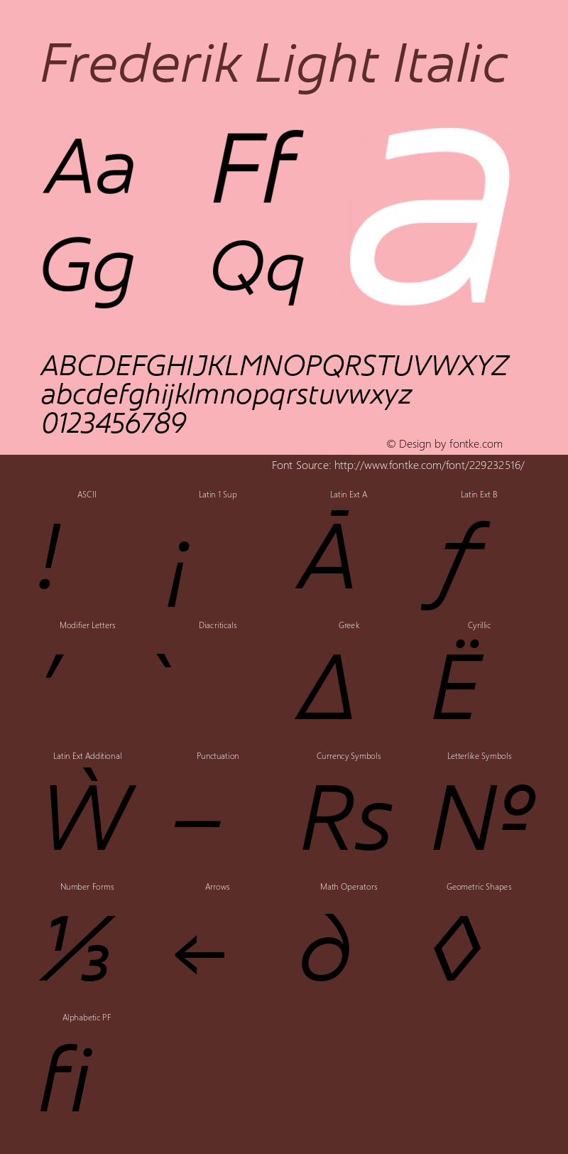 Frederik Light Italic Version 001.000 February 2019图片样张