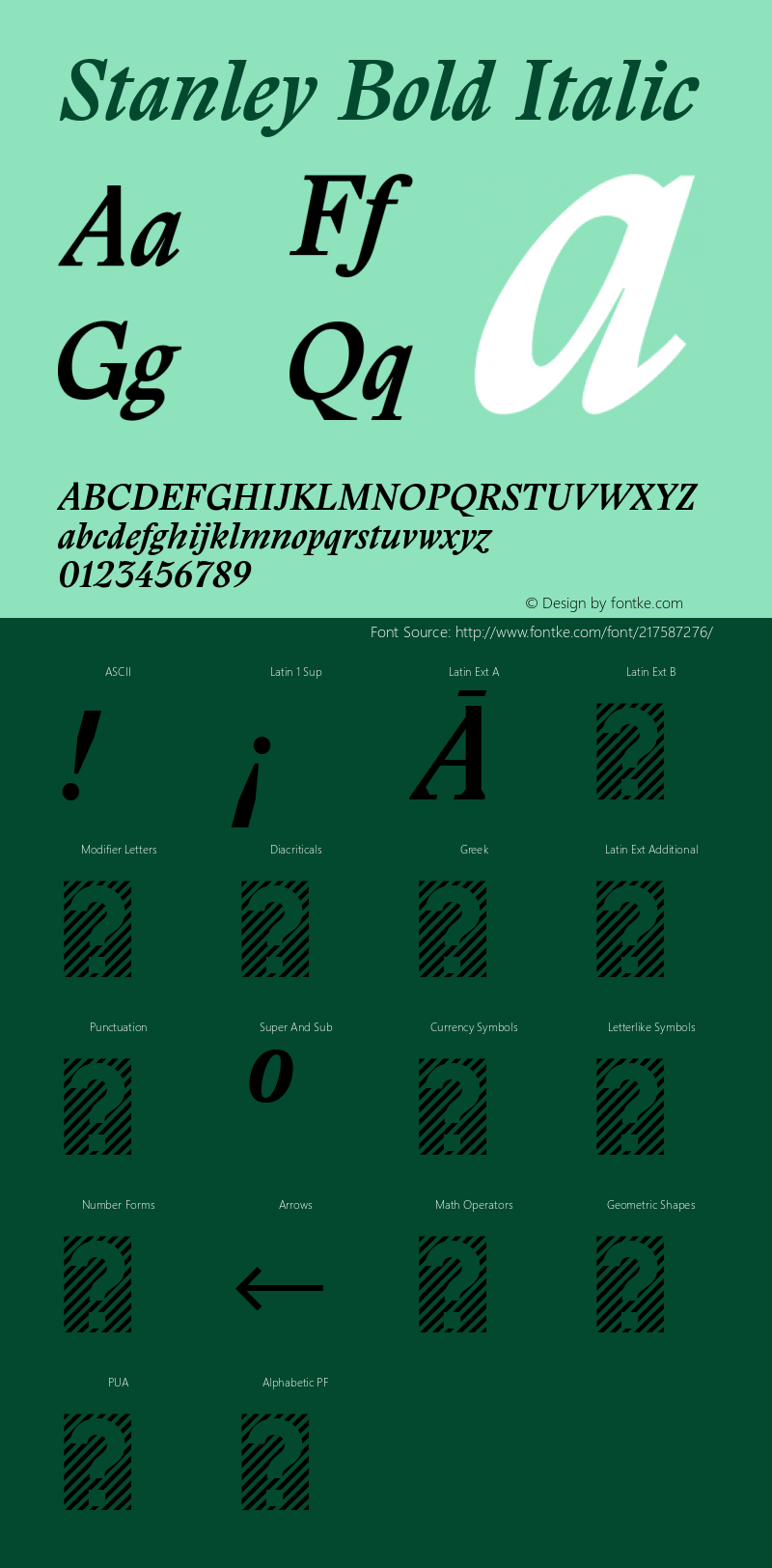 Stanley Bold Italic Version 2.001图片样张