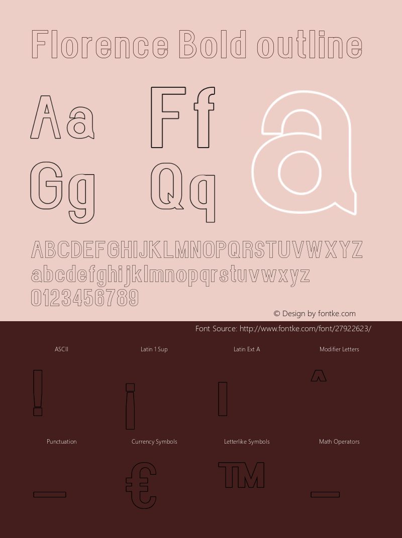 Florence-Boldoutline Version 1.020;Fontself Maker 3.0.2图片样张