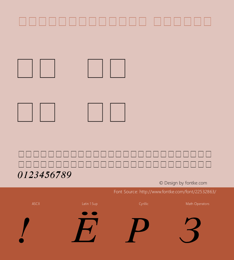 CyrillicTimes Italic Kivun core font:V1.0图片样张