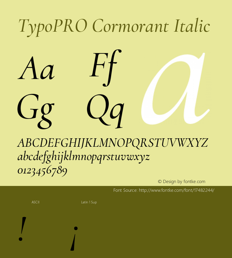 TypoPRO Cormorant Italic Version 2.001图片样张