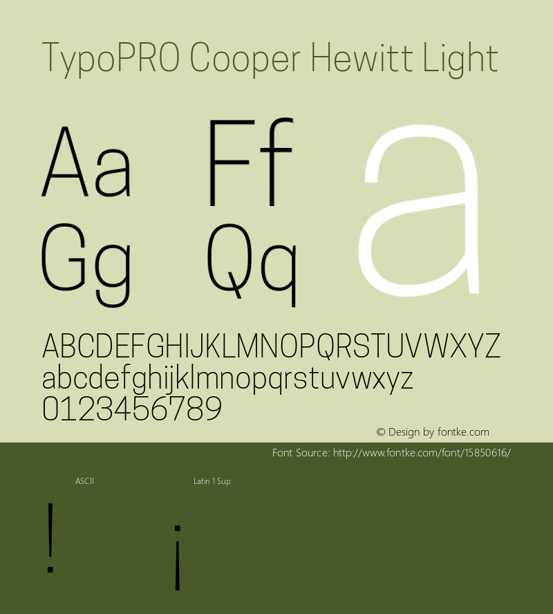 TypoPRO Cooper Hewitt Light 1.000图片样张