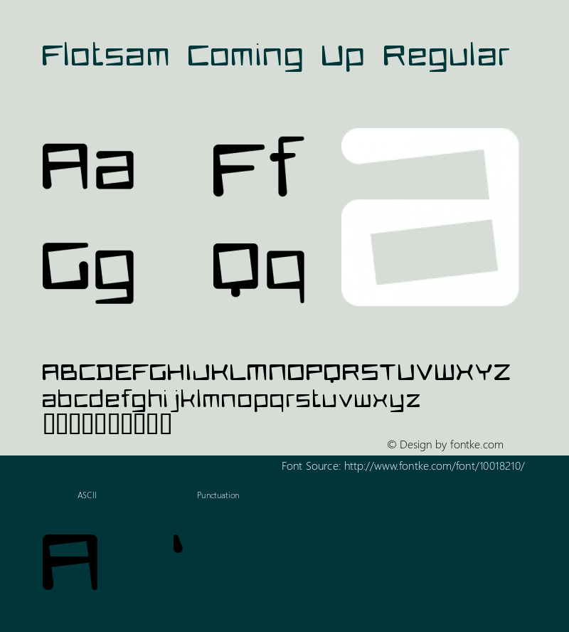 Flotsam Coming Up Regular Macromedia Fontographer 4.1.5 27/8/56图片样张