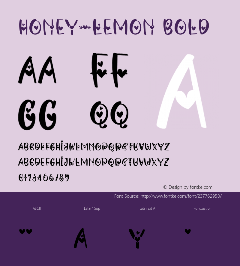 Honey-Lemon Bold Version 1.001;Fontself Maker 3.5.7图片样张