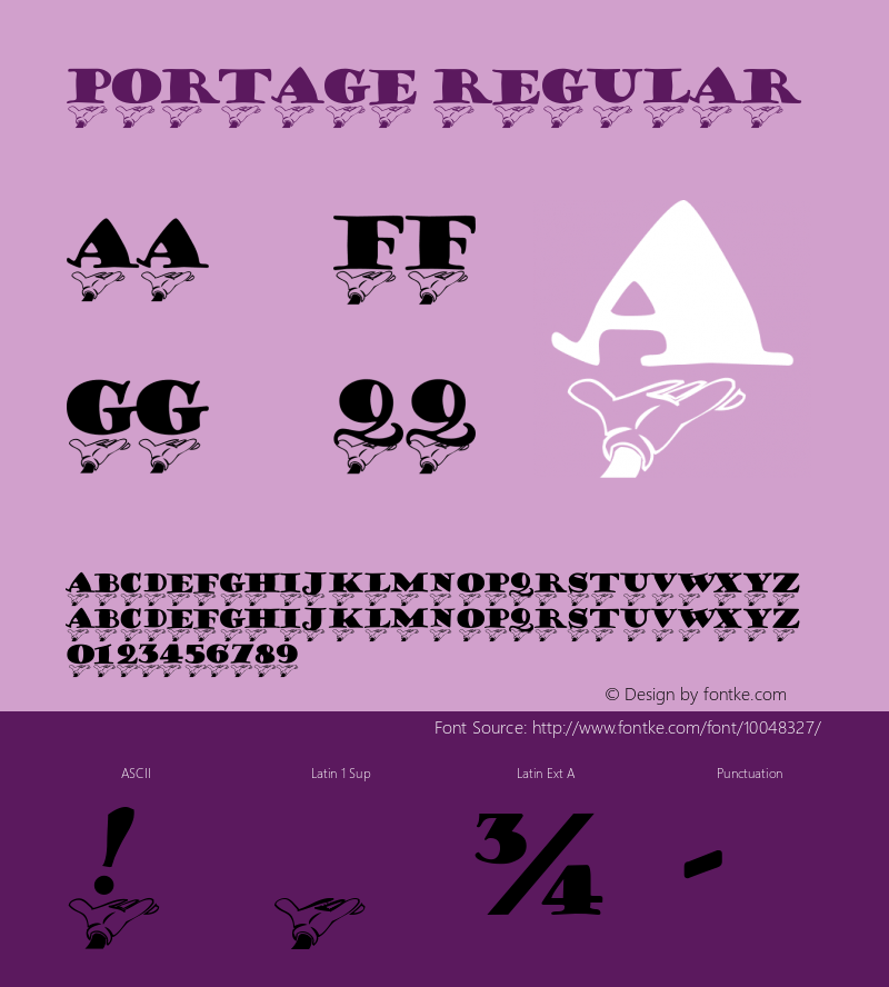 Portage Regular Altsys Fontographer 4.0.4 4/17/94图片样张