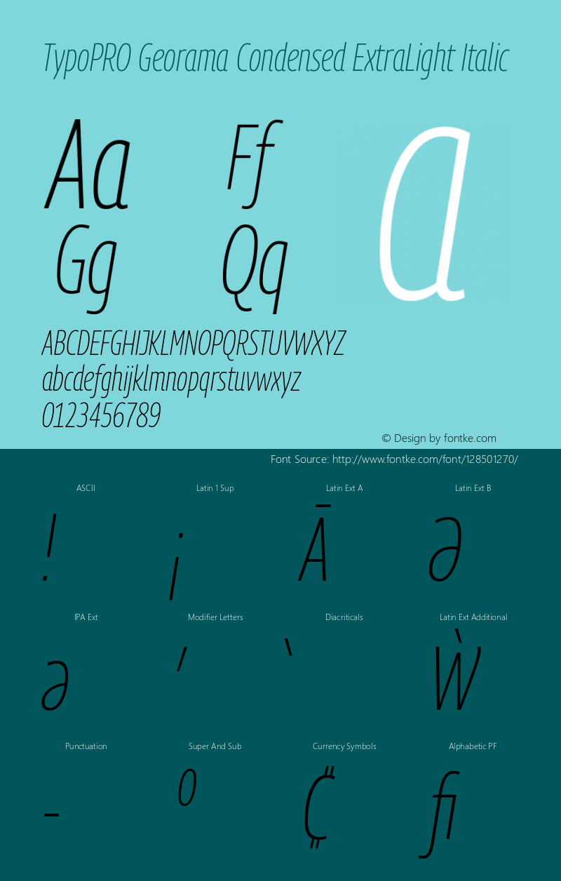 TypoPRO Georama Condensed ExtraLight Italic Version 1.001图片样张