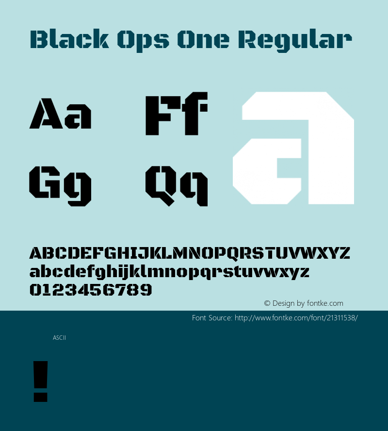 Black Ops One Regular 图片样张