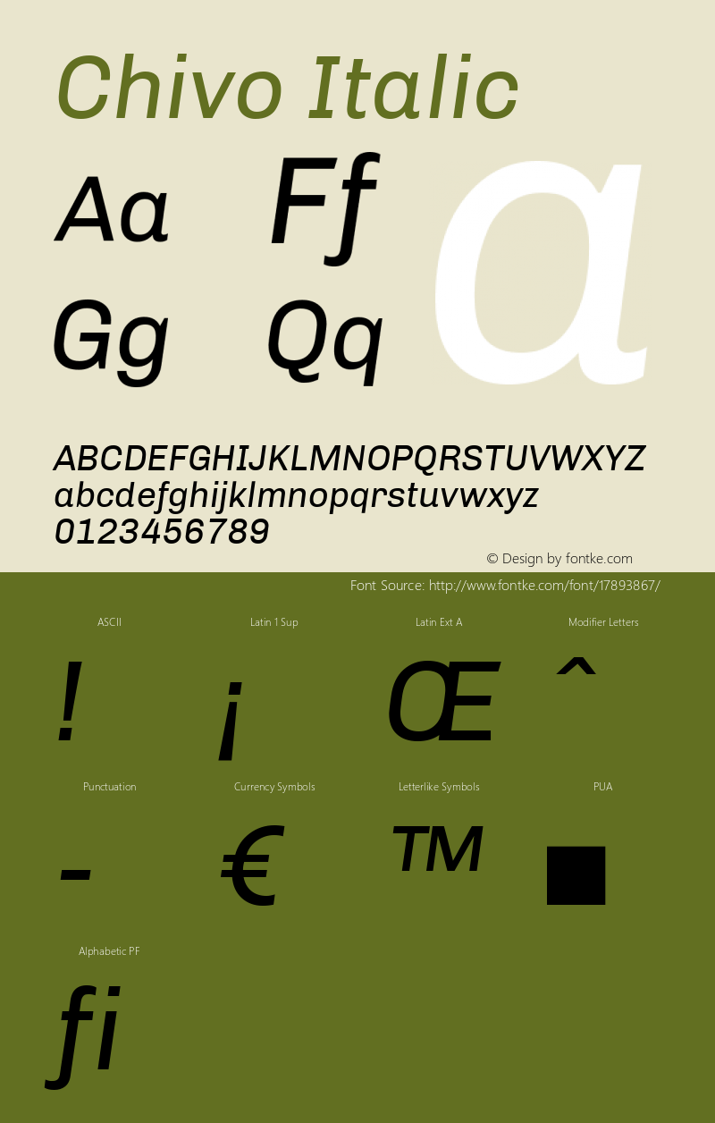 Chivo Italic 1.000图片样张